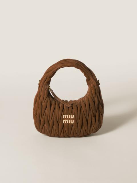 Miu Miu Wander matelassé suede bag