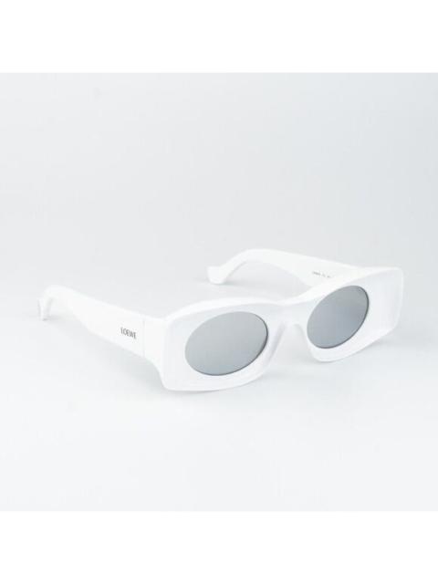 Loewe Loewe Paula's Ibiza Men Sunglasses White Silver Mirror Rectangle LW40033I 21C