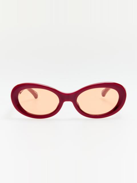 LINDA FARROW Oval Sunglases in Red