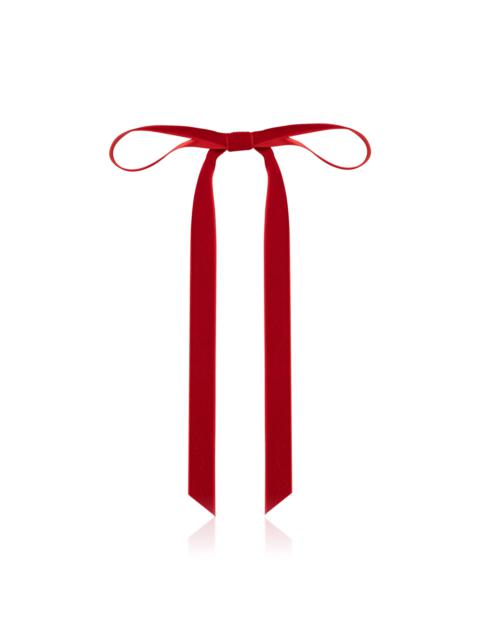 Jennifer Behr Adley Velvet Bow Barrette red
