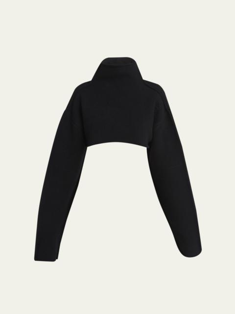 Cropped Wool Turtleneck Sweater