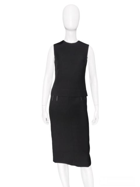 GUCCI Gucci Fall 2001 Tom Ford Black Wool Tank Top Skirt Set 40