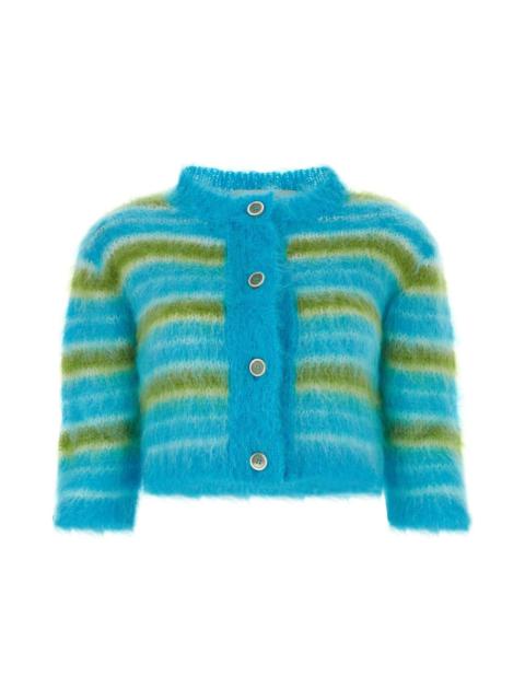 Embroidered Mohair Blend Cardigan