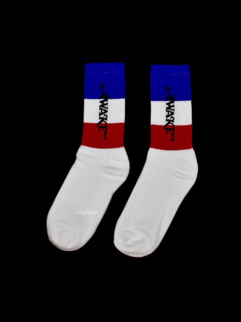 Other Designers Awake - Red White Blue Stripe Logo Socks DS