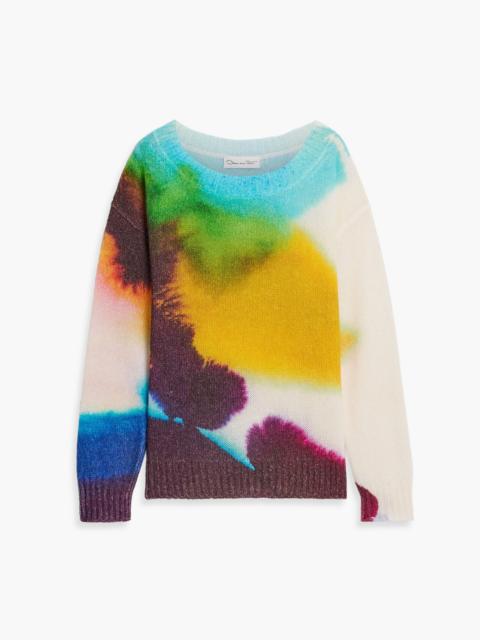 Oscar de la Renta Printed mohair-blend sweater