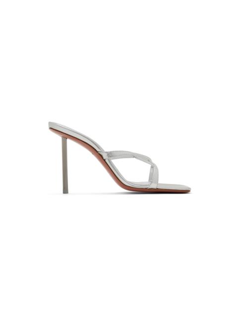 Amina Muaddi Silver Adriana Slipper 95 Heeled Sandals