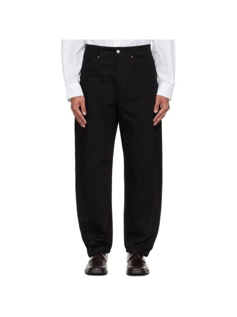 Lemaire Black Twisted Workwear Jeans