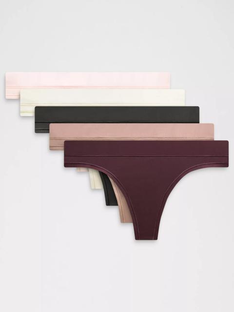 lululemon UnderEase Mid-Rise Thong Underwear *5 Pack