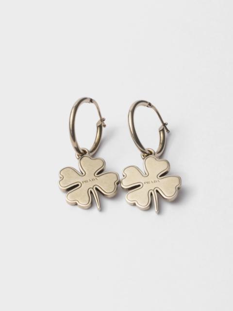 Prada Metal hoop earrings with charm