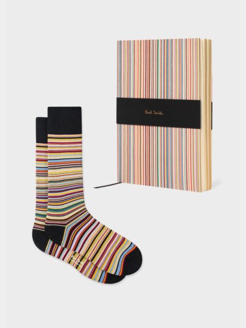 Paul Smith 'Signature Stripe' Socks & Notebook Gift Set