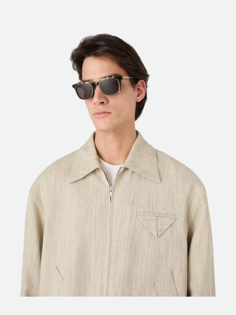 Bottega Veneta Classic Square Clip On Sunglasses