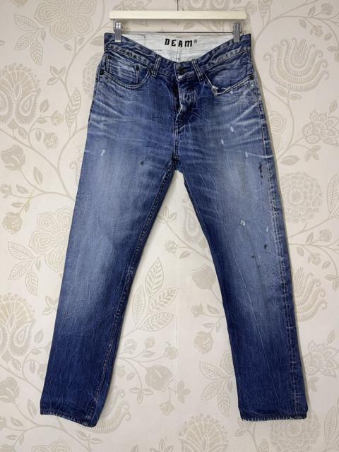 Distressed Denham Denim Acid Wash Jeans Grade Slim Fit