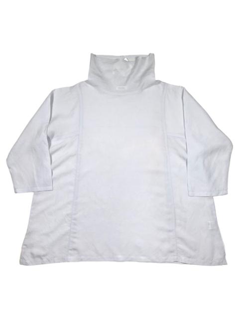 Other Designers Issey Miyake Plantation Hemp & Rayon Turtle Neck Smock Shirt