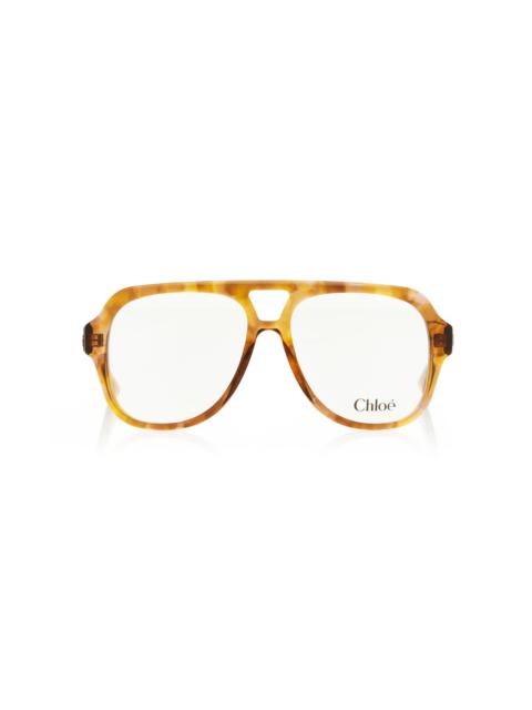 Chloé Aviator-Frame Acetate Glasses brown