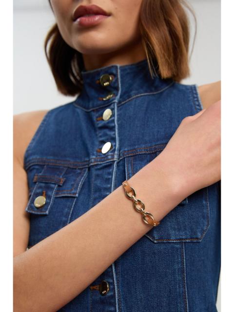 KAREN MILLEN Chain Link Leather Bracelet