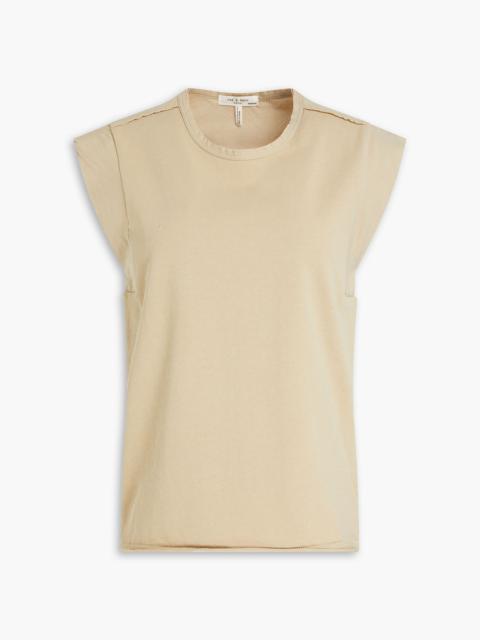 rag & bone Poplin-trimmed cotton-jersey top