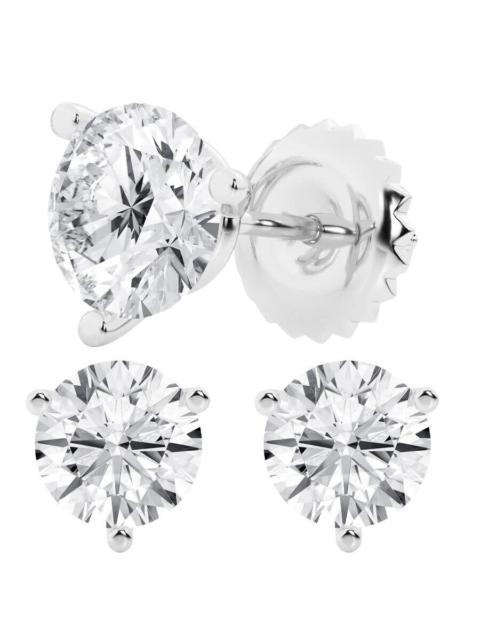 Other Designers Brilliant Diamond 5 Carat Round Cut Lab Grown Diamond Stud Earrings in 14K White Gold, G-H Color, VS