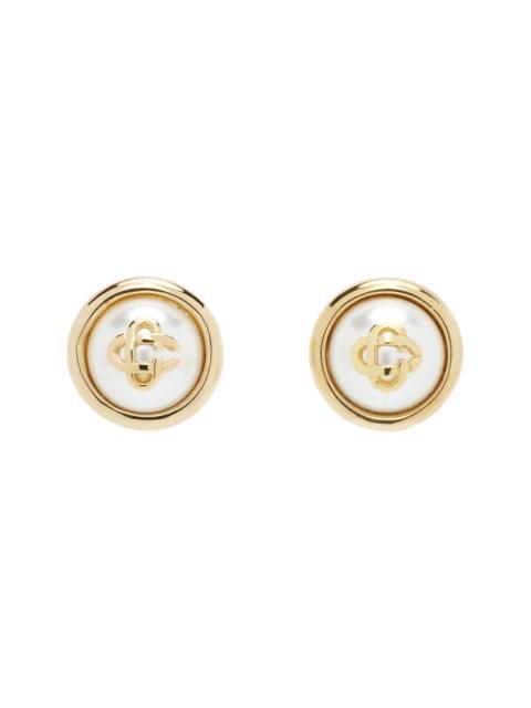 CASABLANCA Pearl Logo Stud Earrings