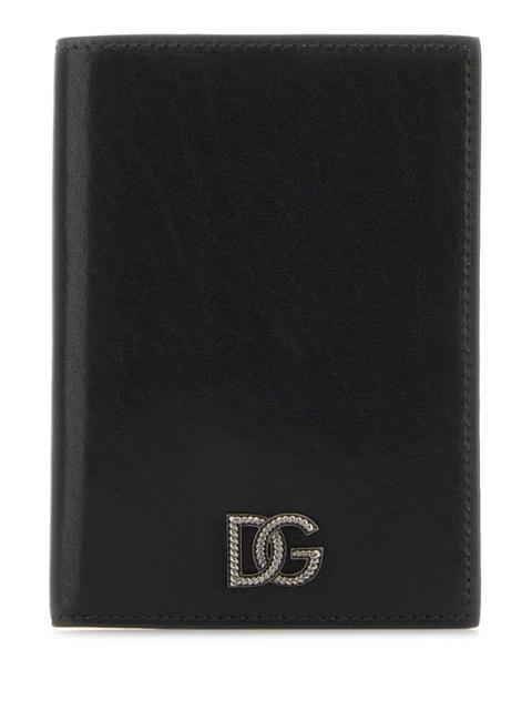 Dolce & Gabbana Dolce & Gabbana Men Black Leather Passport Holder