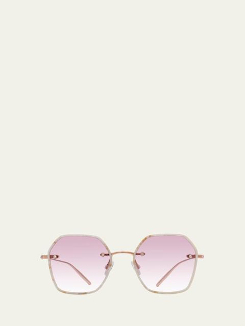 BARTON PERREIRA Rhonda Rose Gold Titanium & Acetate Square Sunglasses