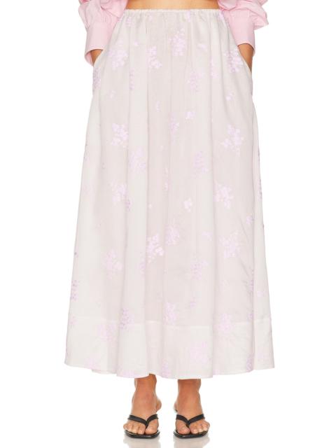 HELSA Midday Skirt in Cherry Blossom Embroidery