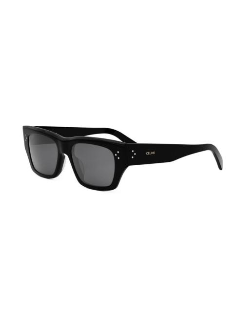 CELINE Celine 3 DOTS HD Smoke Square Men's Sunglasses CL40297U 01A 53