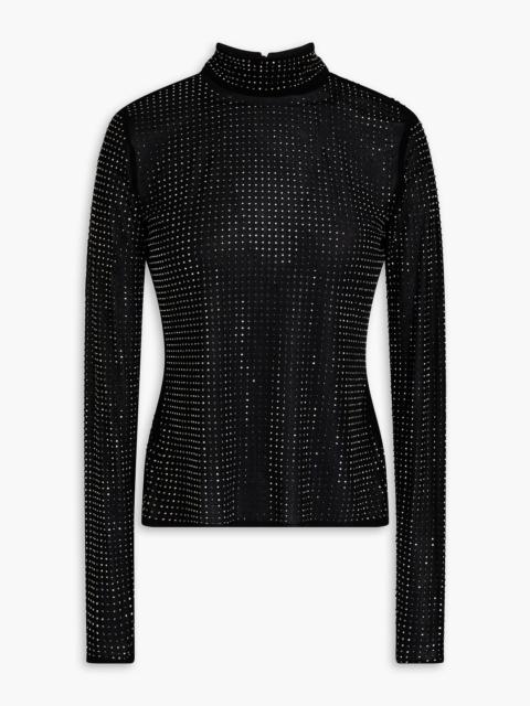 SIMKHAI Crystal-embellished jersey turtleneck top