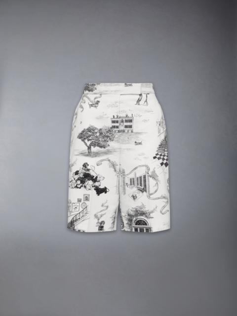 Thom Browne CANVAS HECTOR TOILE BERMUDA SHORTS