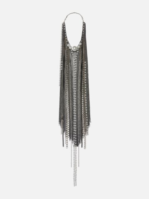 PINKO LONG NECKLACE WITH PEARLS AND CHAINS