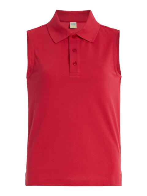 FLORE FLORE Lauren Cotton Polo Tank Top red