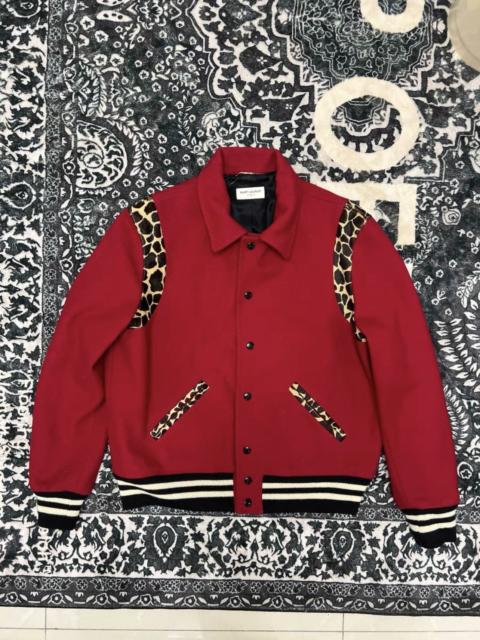 SAINT LAURENT SLP leopard teddy jacket