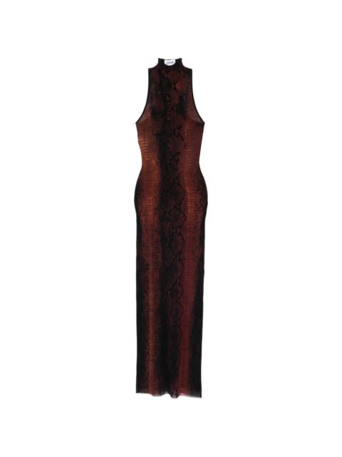 Jean Paul Gaultier python-print maxi dress