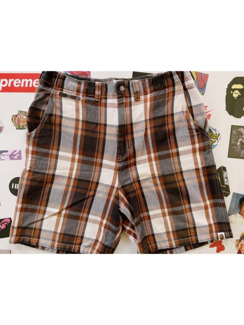 A BATHING APE® Vintage Bape A Bathing Ape Plaid Shorts Brown / White