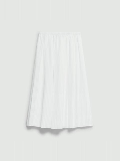 Theory Pleated A-Line Skirt in Linear Cotton