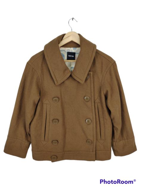 Other Designers Issey Miyake - Ne Net By Issey Miyake Wool Peacoat Native Linen