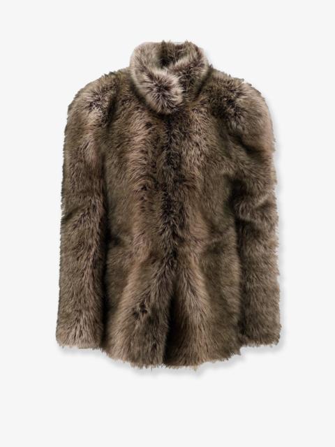 The Frankie Shop The Frankie Shop Denia Faux Fur Cinched Jacket Beige
