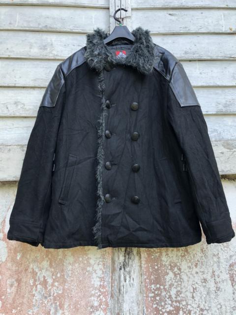 Other Designers Ben Davis - BEN DAVIS X SPAZ COW HIDE FAUX FUR LINING WOOL COAT