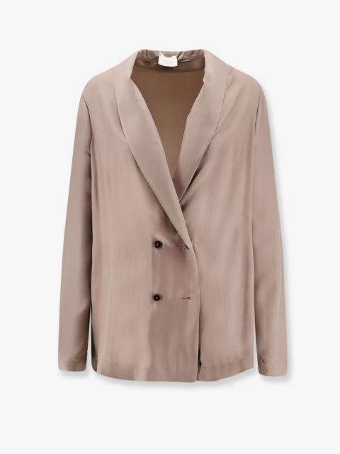 Other Designers Alysi Double-Breasted Silk Blazer