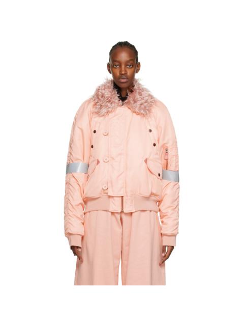 MM6 Maison Margiela Pink Insulated Bomber Jacket