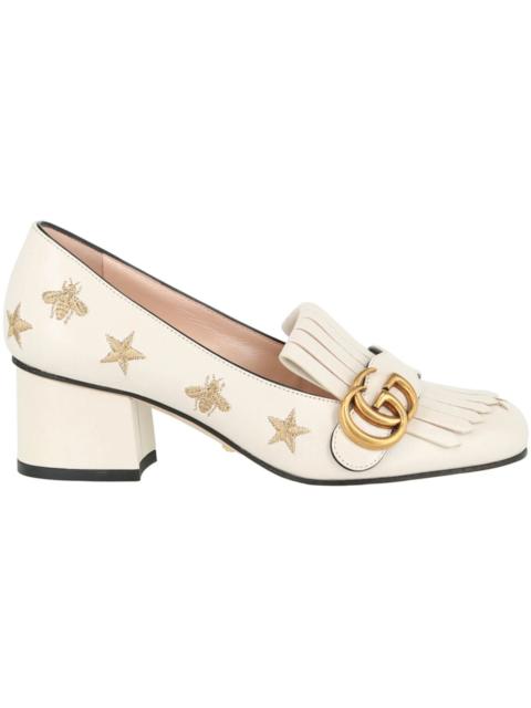 GUCCI Gucci Marmont Bee Leather Pumps Mystic White White (Women's)