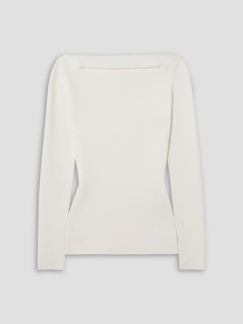 Another Tomorrow Cutout knitted top