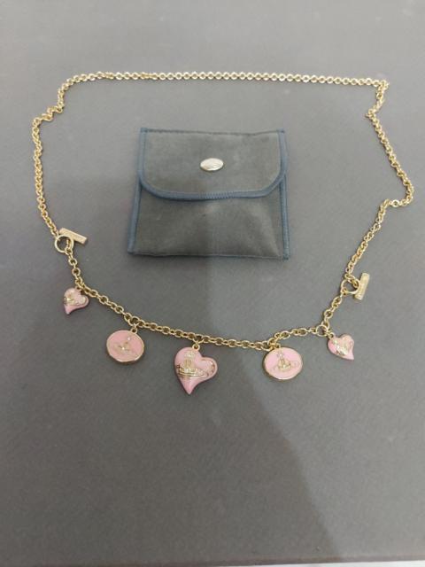 Multi Heart Orb Gold Pink Elizabeth Necklace Barcelet