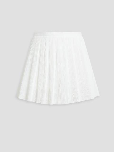 REDValentino Skirt-effect plissé cotton-blend poplin shorts
