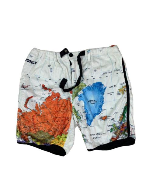 Other Designers Vintage World Map Kurt Cobain Fleece Short Pants