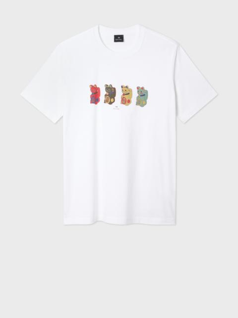 Paul Smith White 'Lucky Cats' Print T-Shirt