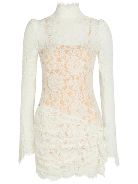 silentium maxi dress in ivory lace Shona Joy - La Lune Cumulus Silk Backless Lace Split Maxi Dress - Ivory