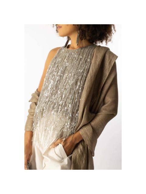 Brunello Cucinelli Brunello Cucinelli Wobeige Silk Embellished Shirt