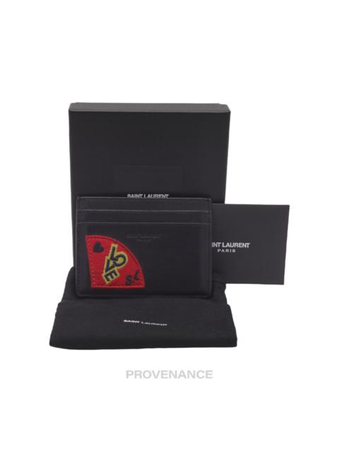 Other Designers Saint Laurent Paris SLP Love Card Holder Wallet - Black