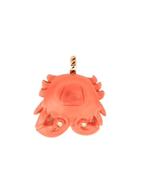 DEZSO Coral Crab Pendant