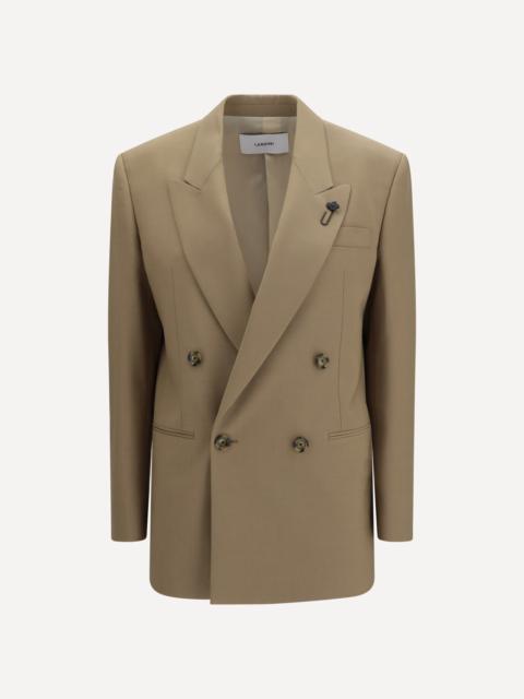 LARDINI Double-breasted stretch wool blend Blazer